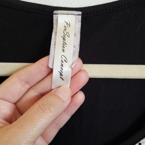 PerSeption Concept Tank Top L Large Black White Lace - Picture 4 of 5